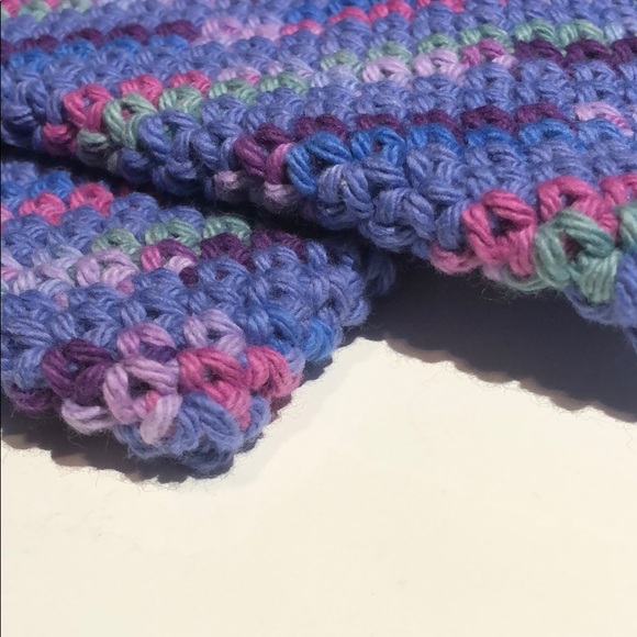 Set of 2 cotton potholders double thick purple - Picture 4 of 4